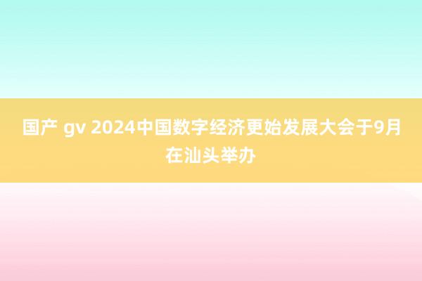 国产 gv 2024中国数字经济更始发展大会于9月在汕头举办