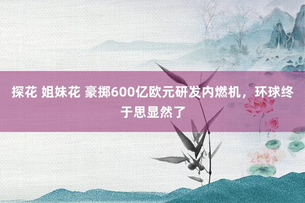 探花 姐妹花 豪掷600亿欧元研发内燃机，环球终于思显然了