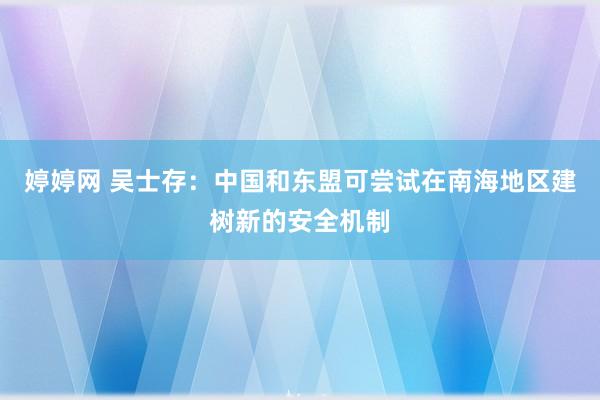 婷婷网 吴士存：中国和东盟可尝试在南海地区建树新的安全机制