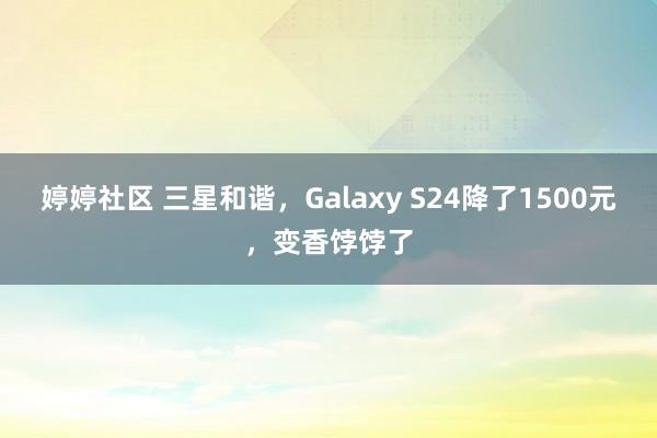 婷婷社区 三星和谐，Galaxy S24降了1500元，变香饽饽了
