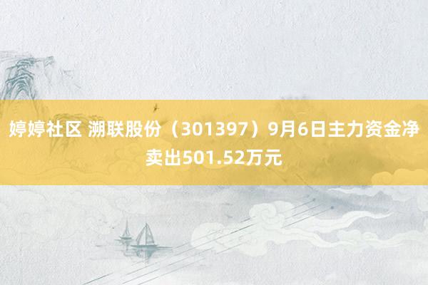 婷婷社区 溯联股份（301397）9月6日主力资金净卖出501.52万元