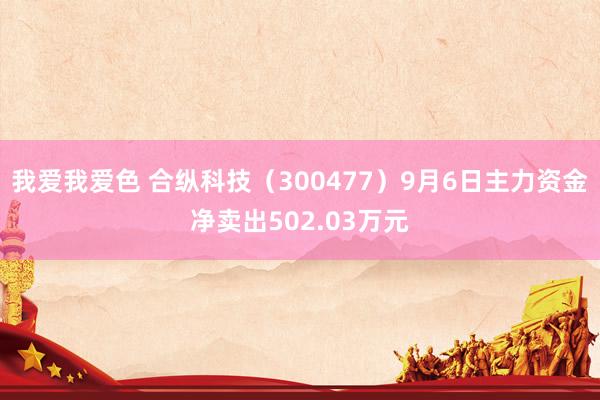 我爱我爱色 合纵科技（300477）9月6日主力资金净卖出502.03万元