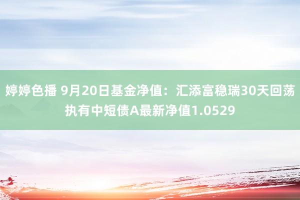 婷婷色播 9月20日基金净值：汇添富稳瑞30天回荡执有中短债A最新净值1.0529