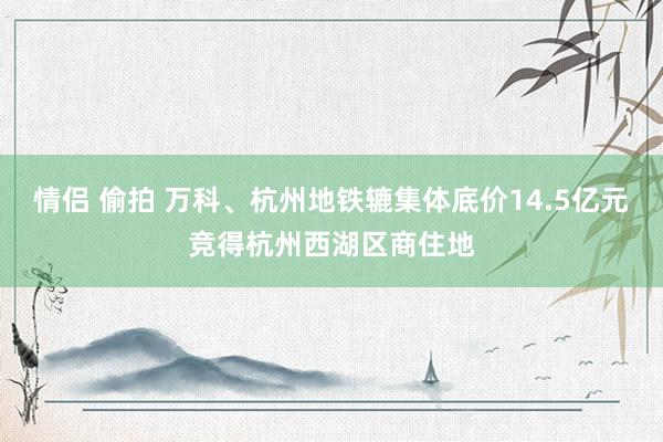 情侣 偷拍 万科、杭州地铁辘集体底价14.5亿元竞得杭州西湖区商住地