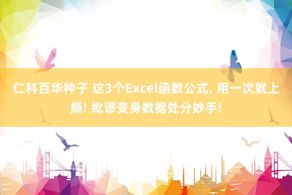 仁科百华种子 这3个Excel函数公式, 用一次就上瘾! 纰谬变身数据处分妙手!