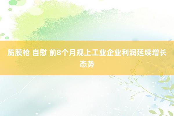 筋膜枪 自慰 前8个月规上工业企业利润延续增长态势