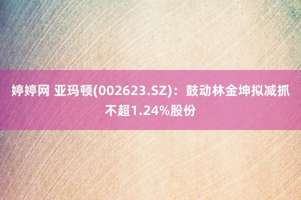 婷婷网 亚玛顿(002623.SZ)：鼓动林金坤拟减抓不超1.24%股份