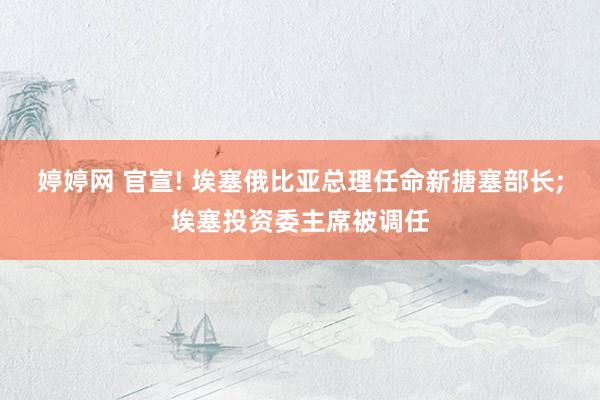婷婷网 官宣! 埃塞俄比亚总理任命新搪塞部长;埃塞投资委主席被调任