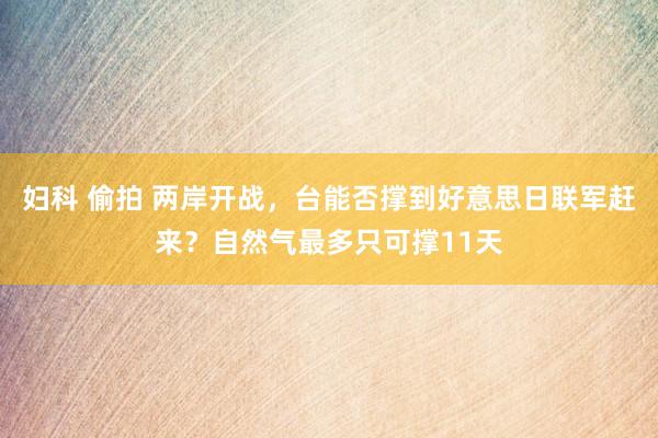 妇科 偷拍 两岸开战，台能否撑到好意思日联军赶来？自然气最多只可撑11天
