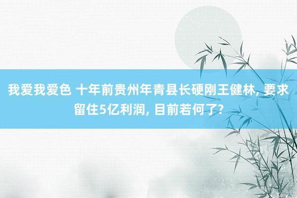 我爱我爱色 十年前贵州年青县长硬刚王健林, 要求留住5亿利润, 目前若何了?