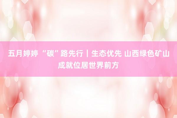 五月婷婷 “碳”路先行｜生态优先 山西绿色矿山成就位居世界前方