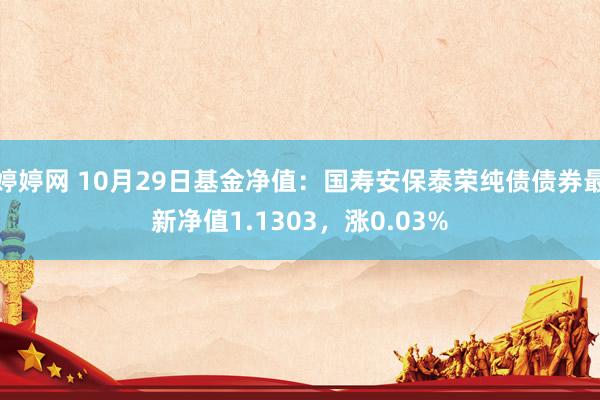 婷婷网 10月29日基金净值：国寿安保泰荣纯债债券最新净值1.1303，涨0.03%