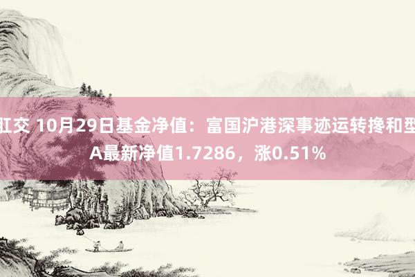 肛交 10月29日基金净值：富国沪港深事迹运转搀和型A最新净值1.7286，涨0.51%