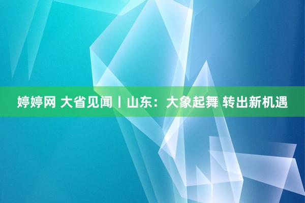 婷婷网 大省见闻丨山东：大象起舞 转出新机遇