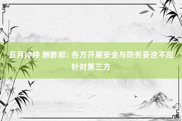 五月婷婷 酬酢部: 各方开展安全与防务妥洽不应针对第三方