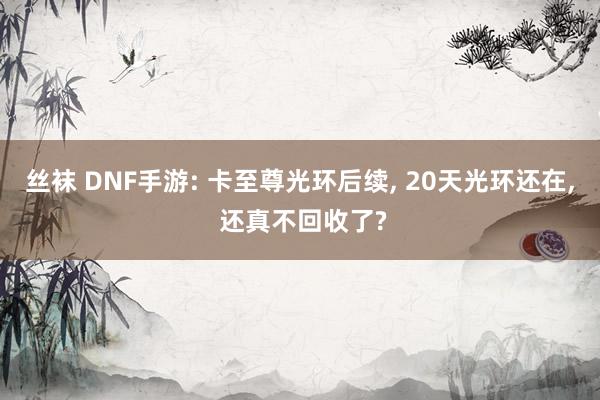 丝袜 DNF手游: 卡至尊光环后续， 20天光环还在， 还真不回收了?