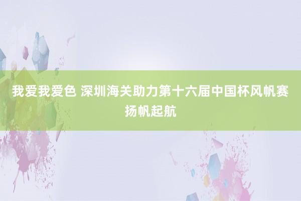 我爱我爱色 深圳海关助力第十六届中国杯风帆赛扬帆起航
