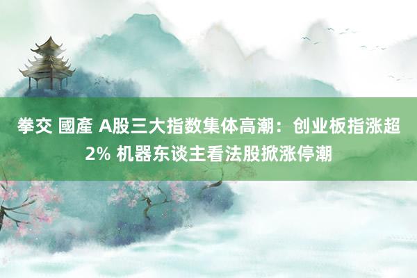 拳交 國產 A股三大指数集体高潮：创业板指涨超2% 机器东谈主看法股掀涨停潮
