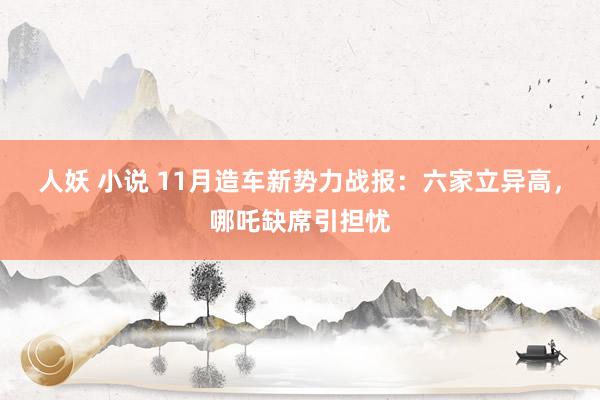 人妖 小说 11月造车新势力战报：六家立异高，哪吒缺席引担忧