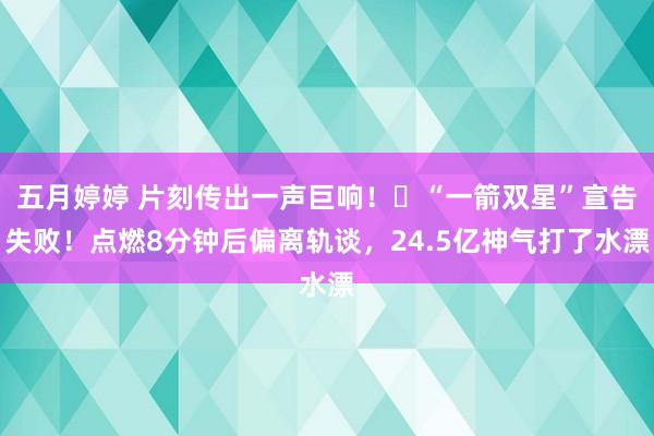 五月婷婷 片刻传出一声巨响！​“一箭双星”宣告失败！点燃8分钟后偏离轨谈，24.5亿神气打了水漂