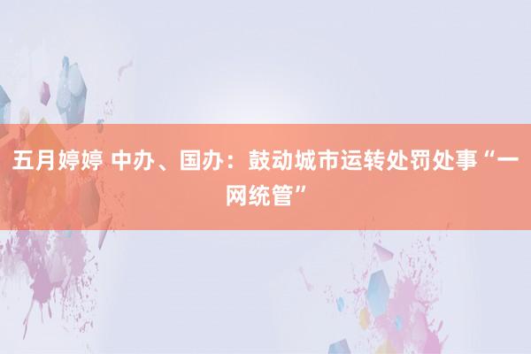 五月婷婷 中办、国办：鼓动城市运转处罚处事“一网统管”
