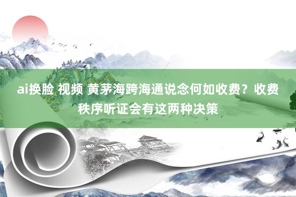 ai换脸 视频 黄茅海跨海通说念何如收费？收费秩序听证会有这两种决策