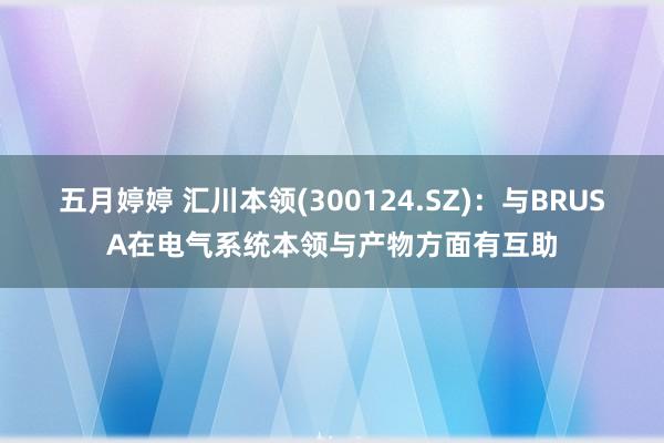 五月婷婷 汇川本领(300124.SZ)：与BRUSA在电气系统本领与产物方面有互助