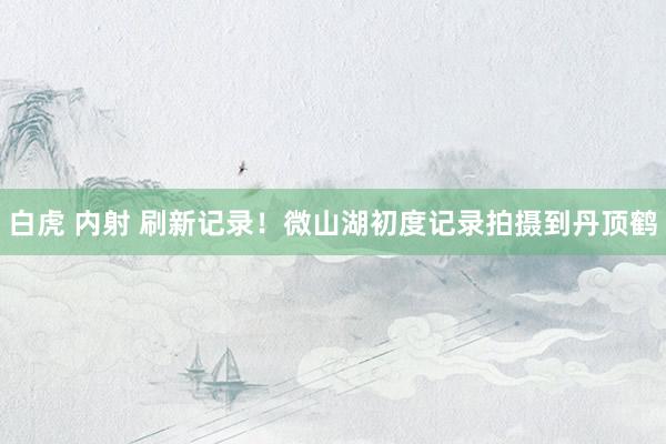 白虎 内射 刷新记录！微山湖初度记录拍摄到丹顶鹤