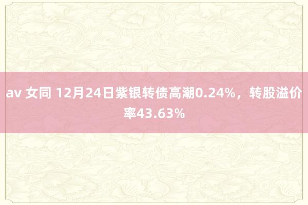 av 女同 12月24日紫银转债高潮0.24%，转股溢价率43.63%