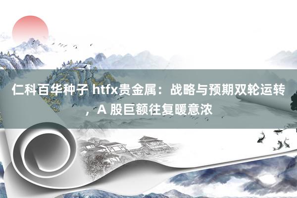仁科百华种子 htfx贵金属：战略与预期双轮运转，A 股巨额往复暖意浓