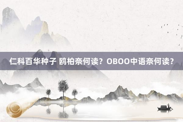 仁科百华种子 鸥柏奈何读？OBOO中语奈何读？