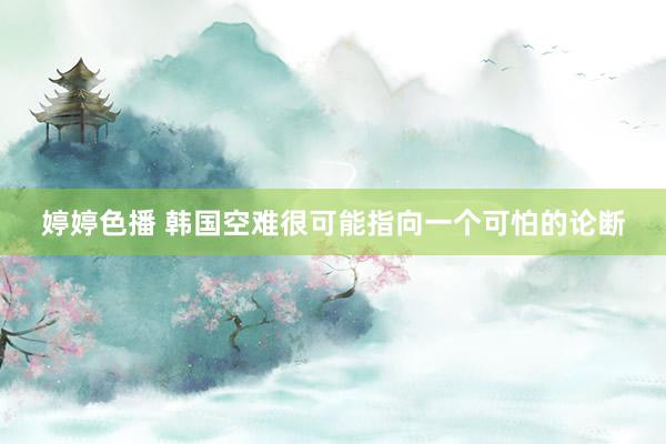 婷婷色播 韩国空难很可能指向一个可怕的论断