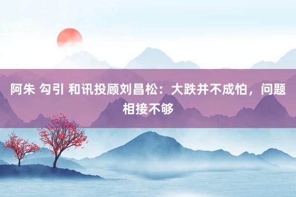 阿朱 勾引 和讯投顾刘昌松：大跌并不成怕，问题相接不够