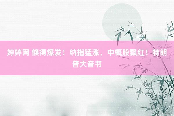 婷婷网 倏得爆发！纳指猛涨，中概股飘红！特朗普大音书
