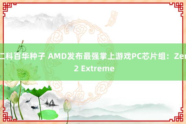 仁科百华种子 AMD发布最强掌上游戏PC芯片组：Zen 2 Extreme