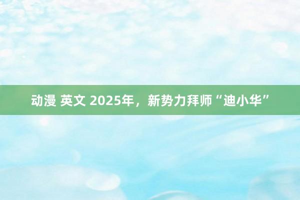 动漫 英文 2025年，新势力拜师“迪小华”