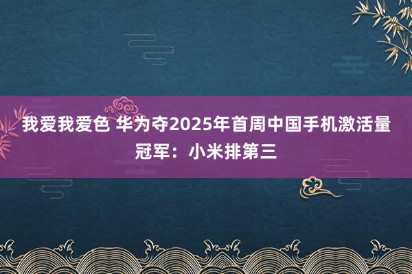 我爱我爱色 华为夺2025年首周中国手机激活量冠军：小米排第三