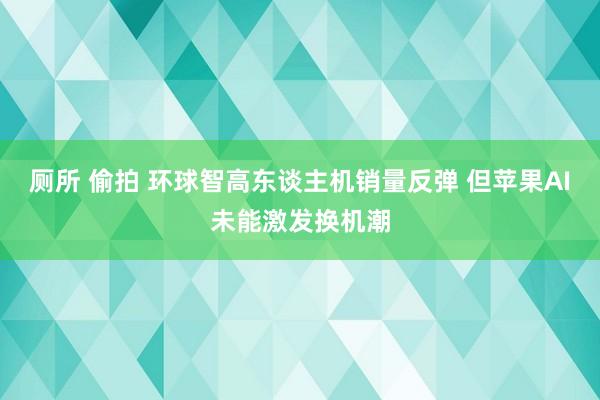 厕所 偷拍 环球智高东谈主机销量反弹 但苹果AI未能激发换机潮