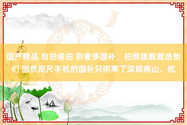 国产精品 自拍偷拍 别奢侈国补，拍照旗舰就选他们 固然咫尺手机的国补只阴事了深圳南山、杭