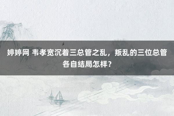 婷婷网 韦孝宽沉着三总管之乱，叛乱的三位总管各自结局怎样？