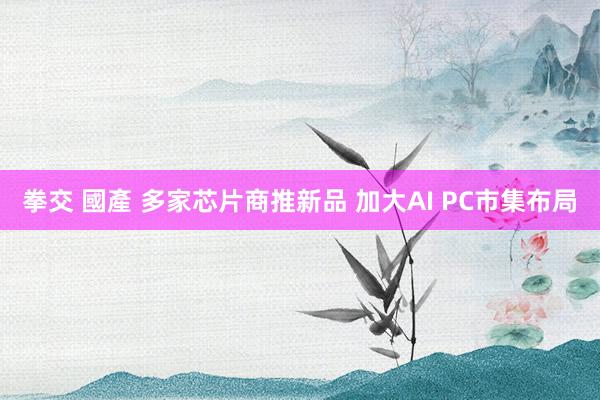 拳交 國產 多家芯片商推新品 加大AI PC市集布局