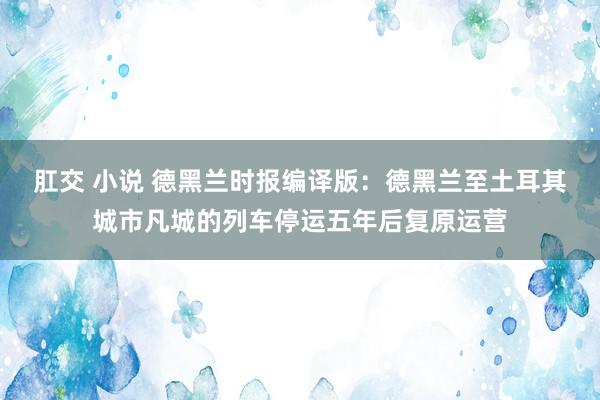 肛交 小说 德黑兰时报编译版：德黑兰至土耳其城市凡城的列车停运五年后复原运营