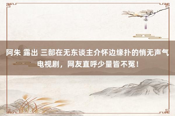 阿朱 露出 三部在无东谈主介怀边缘扑的悄无声气电视剧，网友直呼少量皆不冤！