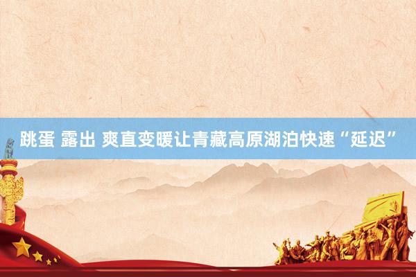 跳蛋 露出 爽直变暖让青藏高原湖泊快速“延迟”