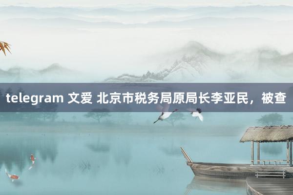 telegram 文爱 北京市税务局原局长李亚民，被查
