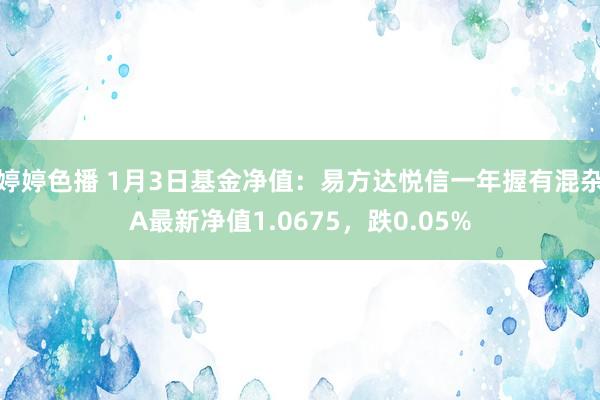 婷婷色播 1月3日基金净值：易方达悦信一年握有混杂A最新净值1.0675，跌0.05%