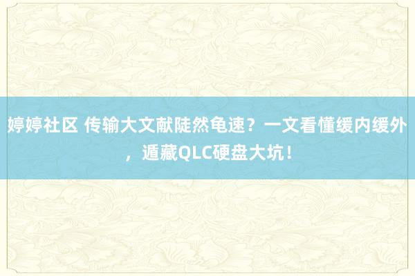 婷婷社区 传输大文献陡然龟速？一文看懂缓内缓外，遁藏QLC硬盘大坑！