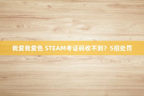 我爱我爱色 STEAM考证码收不到？5招处罚