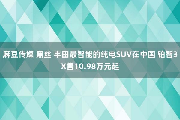 麻豆传媒 黑丝 丰田最智能的纯电SUV在中国 铂智3X售10.98万元起