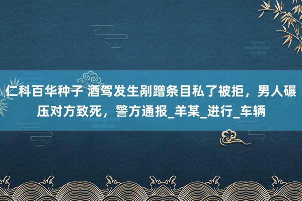 仁科百华种子 酒驾发生剐蹭条目私了被拒，男人碾压对方致死，警方通报_羊某_进行_车辆